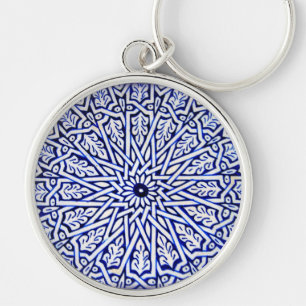 Blue and White  Keychain