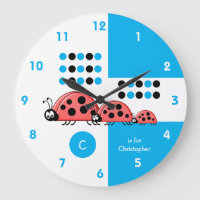 Blue and white kids ladybirds with name