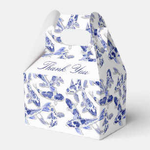 Blue and white koi fish favour box