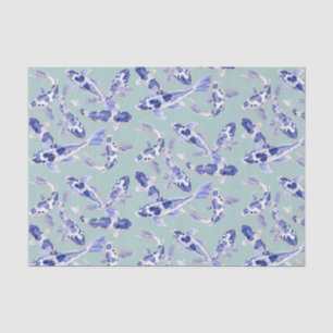 Blue and white Koi Tissue Paper