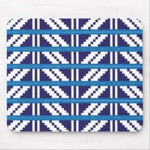 Blue and white Latvian Latgale Ethnic Folk art Mouse Pad