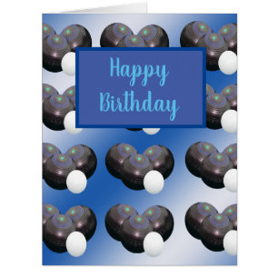 Blue And White Lawn Bowls,  Birthday Card