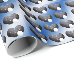Blue And White Lawn Bowls, Wrapping Paper