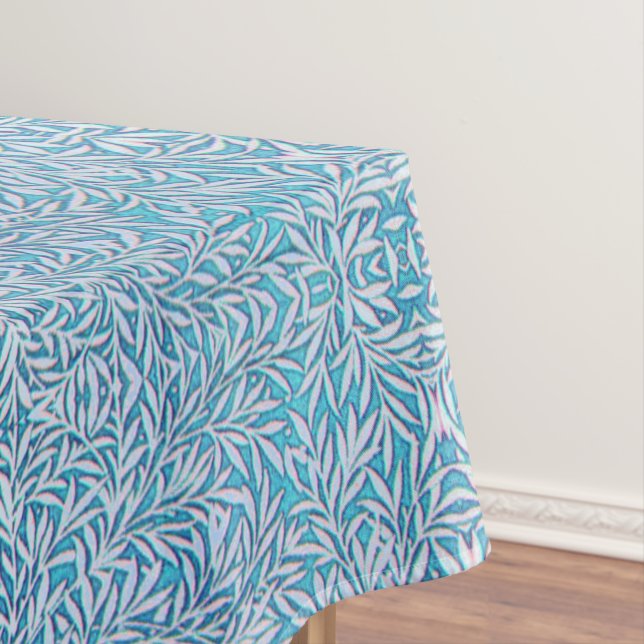 Blue and White Leafy Tablecloth (In Situ)