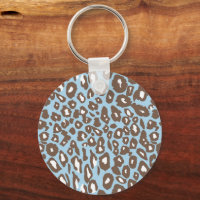 Blue and White Leopard Print