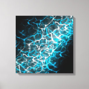 Blue and White Lightning Water Reflection  Canvas Print