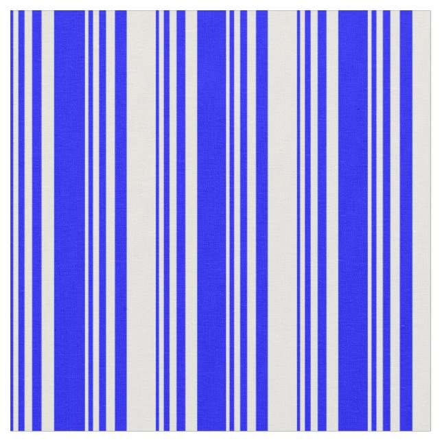 Blue and White Lines Fabric (Close Up)