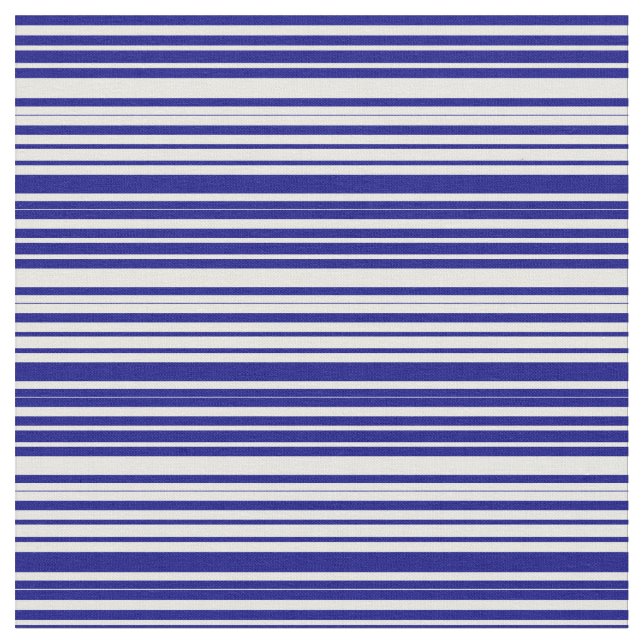 Blue and White Lines Pattern Fabric (Close Up)