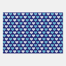 Blue and White Love Heart Dad Pattern