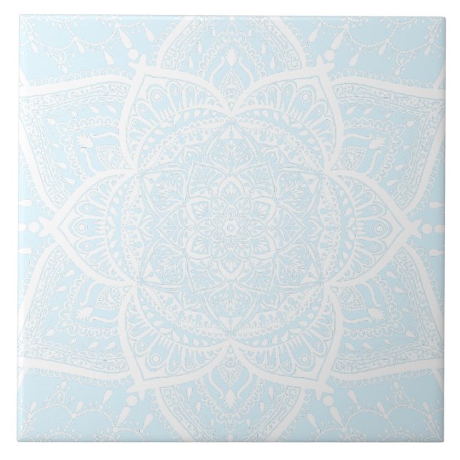 Blue and White Mandala - Loergann in Arctic Tile (Front)
