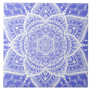 Blue and White Mandala - Loergann in Bluebell Tile