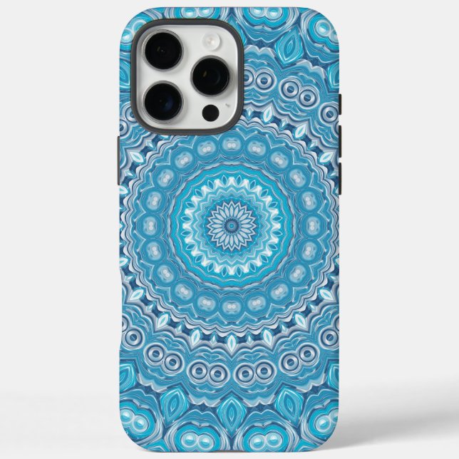 Blue and White Mandala Pattern Design Case-Mate iPhone Case (Back)