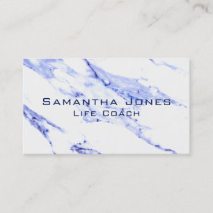 Blue and White Marble Business Card