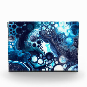 Blue and White Marble Fluid Art Photo Block