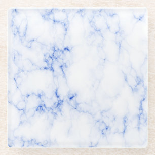 BLUE AND WHITE MARBLE GLASS COASTER