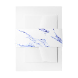Blue and White Marble Invitation Belly Band