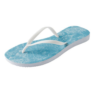 Blue and White Marble Swirl Abstract Jandals