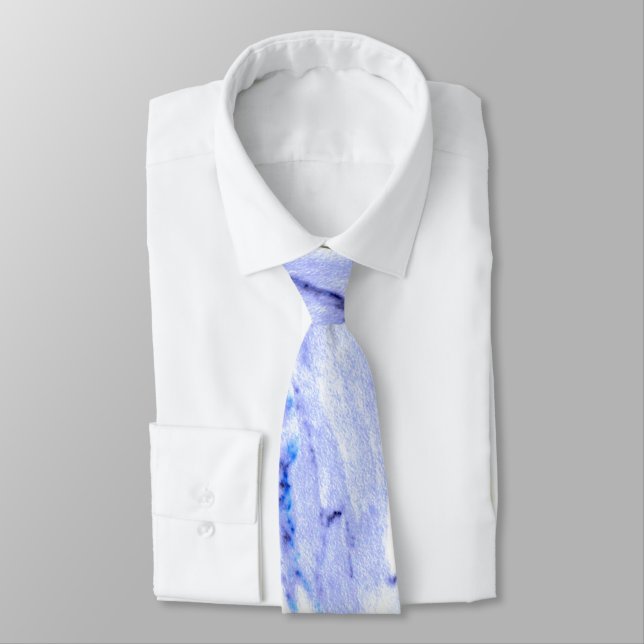 Blue and White Marble Tie (Tied)