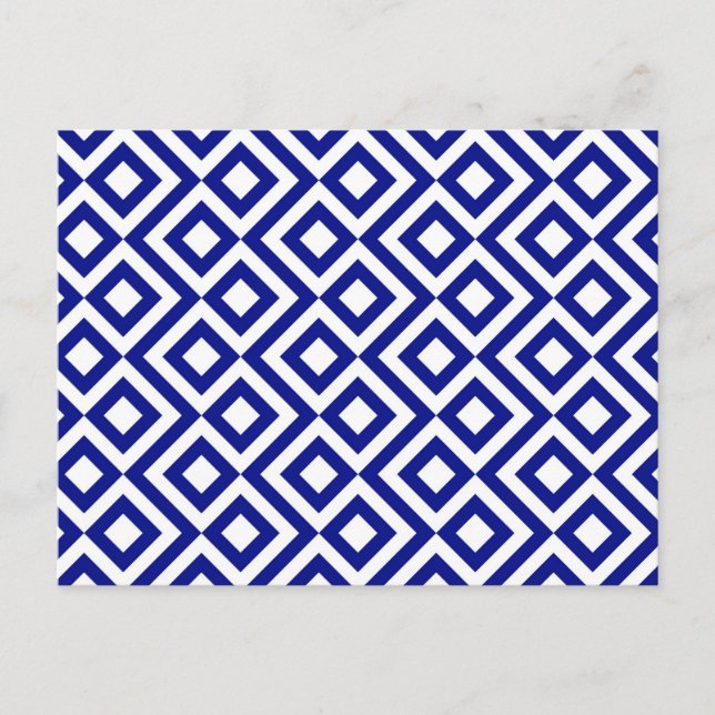 Blue and White Meander Postcard (Front)