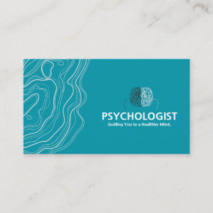 Blue and White Mental Health Psychologist Business Card