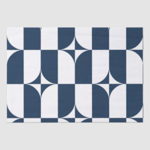Blue and white mid-century modern tissue paper
