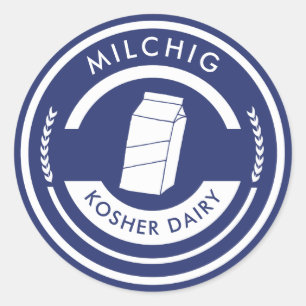 Blue and White Milchig Label Kosher Dairy