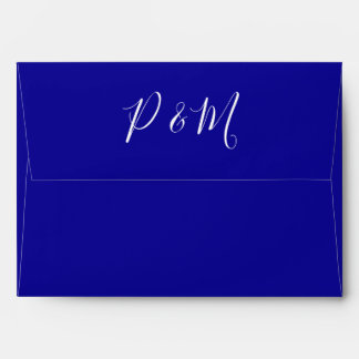 Blue and White Minimalist Wedding Envelope