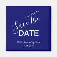 Blue and White Minimalist Wedding Save the Date