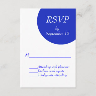 Blue and White Modern Custom Wedding RSVP Card