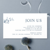 Blue and White Modern Join Us Reception Wedding