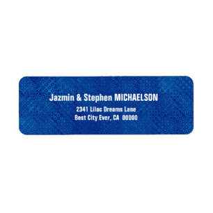 Blue and White Modern Op Art Dots Monogram S308