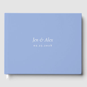 Blue and White Modern Wedding Guest Book