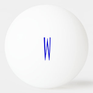 Blue and White Monogram Initial Ping Pong Ball