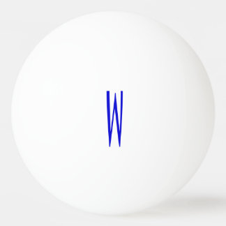 Blue and White Monogram Initial Ping Pong Ball