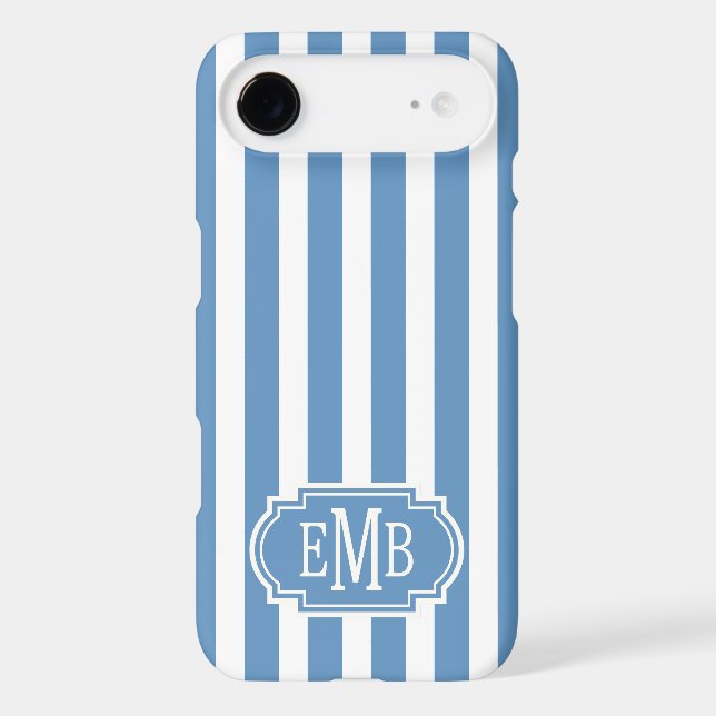 Blue and White Monogrammed Stripes (Back)