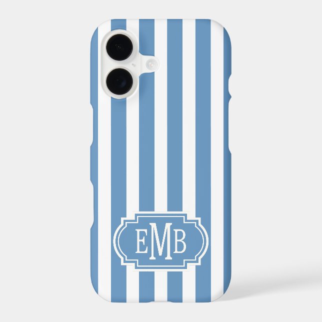 Blue and White Monogrammed Stripes (Back)