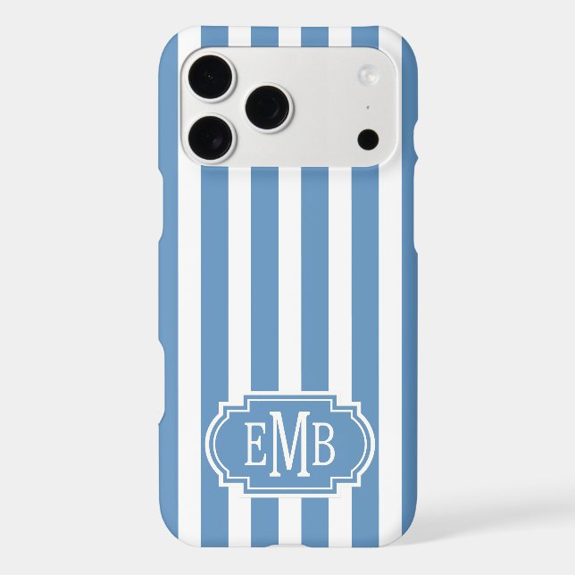 Blue and White Monogrammed Stripes (Back)