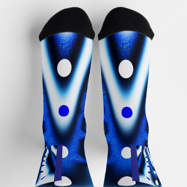 Blue and white moons socks (Top)