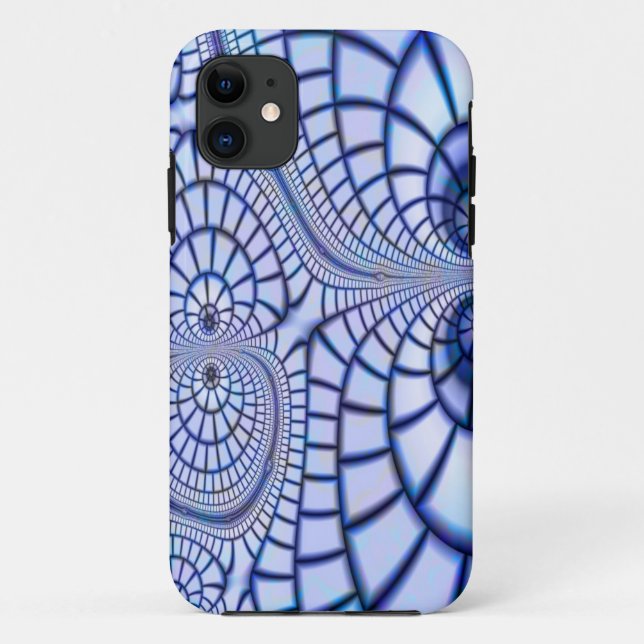blue and white mosaic Case-Mate iPhone case (Back)
