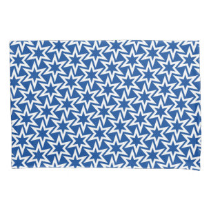 Blue And White Motif Geometric Star Pattern Pillowcase