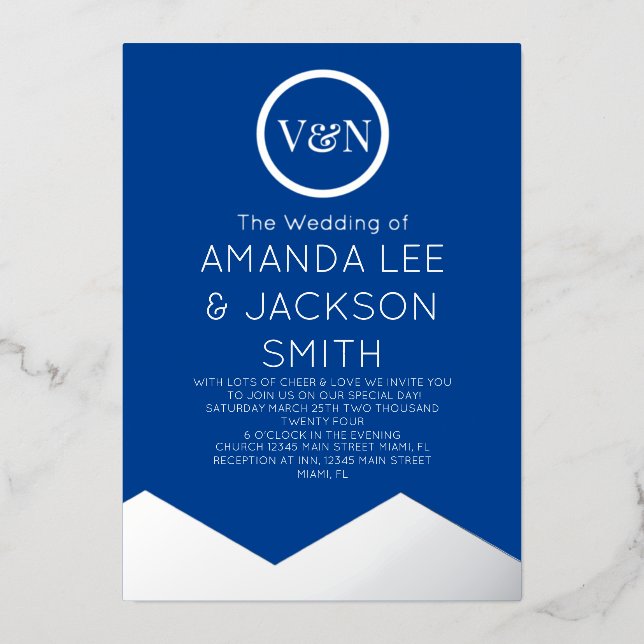 Blue and White Mountain Sun Wedding  (Front)