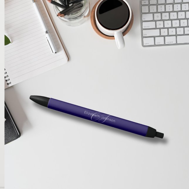 blue and white name monogram  black ink pen (Creator Uploaded)