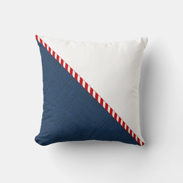 Blue and White Nautical Pillow (Front)