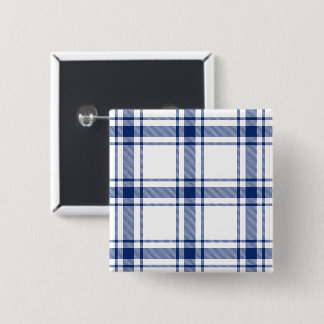 Blue and White Nautical Plaid 15 Cm Square Badge
