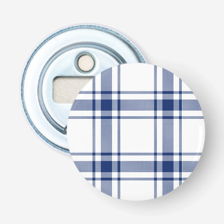 Blue and White Nautical Plaid Bottle Opener