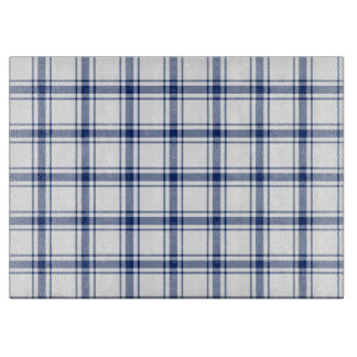 Blue and White Nautical Plaid Cutting Board
