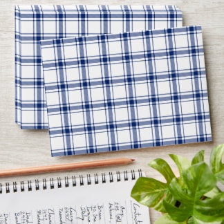 Blue and White Nautical Plaid Envelope