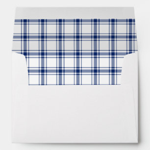 Blue and White Nautical Plaid Envelope