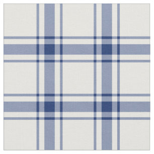 Blue and White Nautical Plaid Fabric