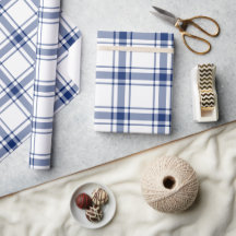 Blue and White Nautical Plaid